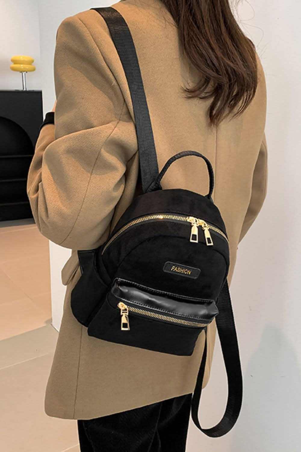 Stylish suede mini backpack - Love Salve