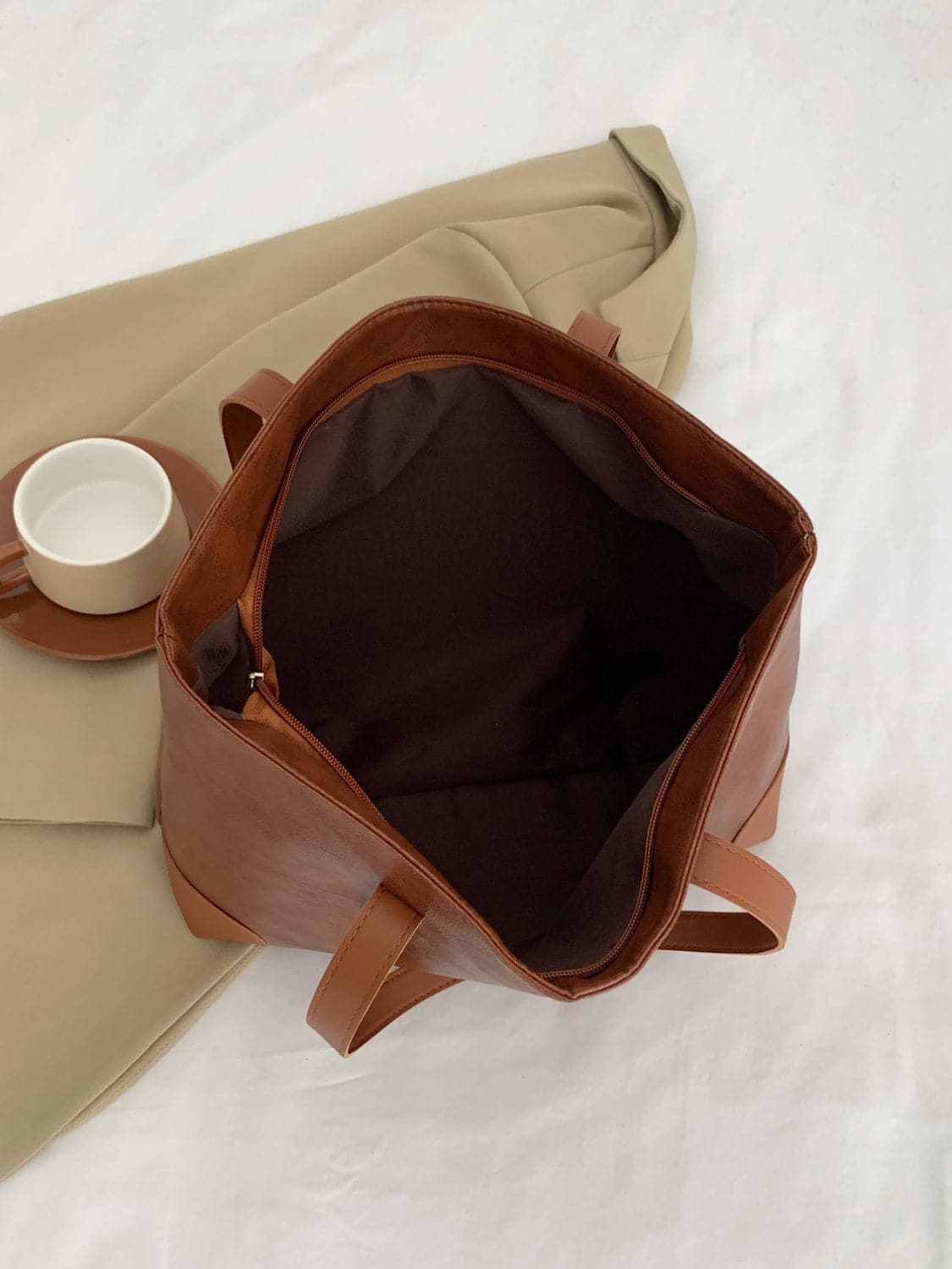 Chic pu leather medium tote bag - Love Salve
