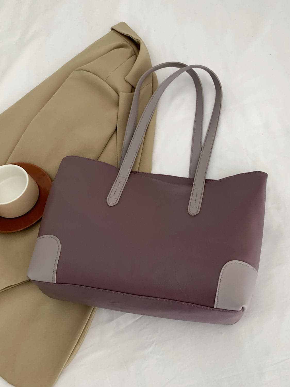 Chic pu leather medium tote bag - Love Salve