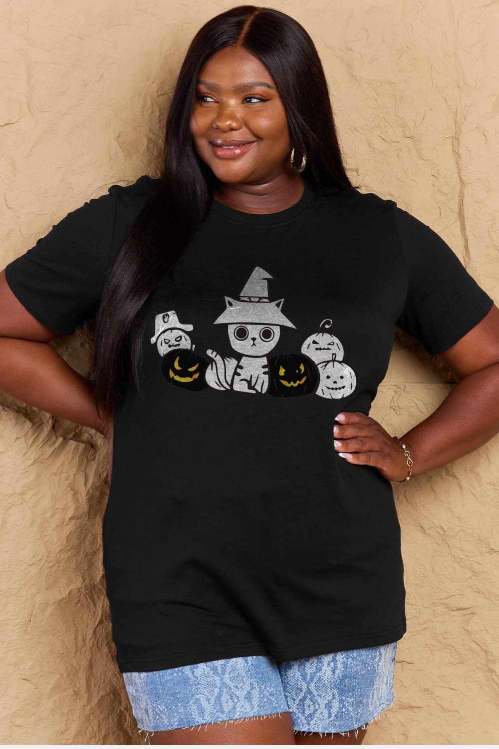 Cozy cat pumpkin tee - fall style - Love Salve
