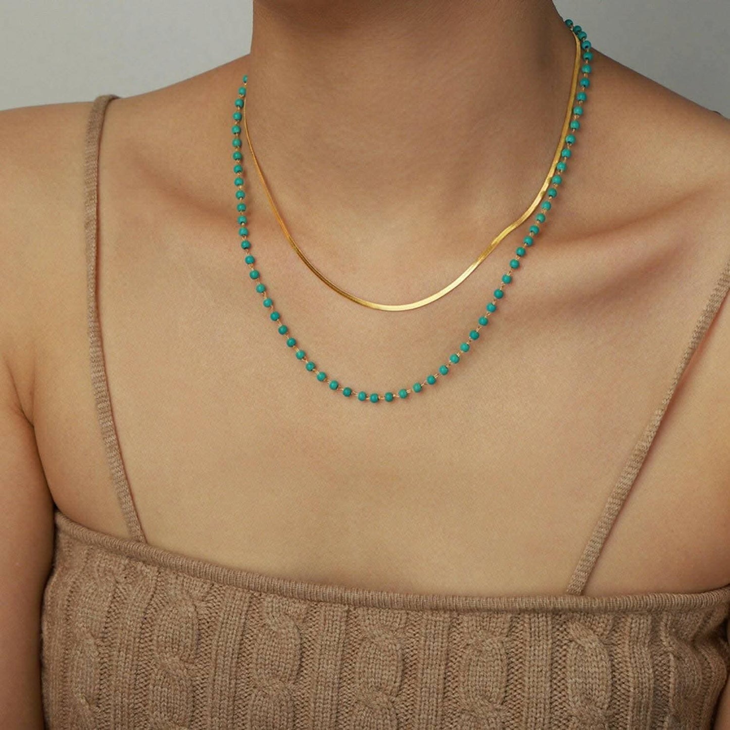 Elegant Turquoise and Gold Titanium Steel NecklaceIndulge in Timeless Elegance
Enhance your style with the exquisite beauty of this Elegant Turquoise and Gold Titanium Steel Necklace. Crafted with precision, this dLove Salve Gold Titanium Steel NecklaceJewelry