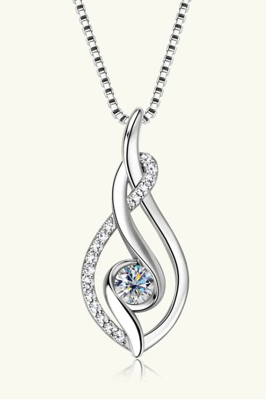 Elegant Moissanite Silver Necklace - Love Salve