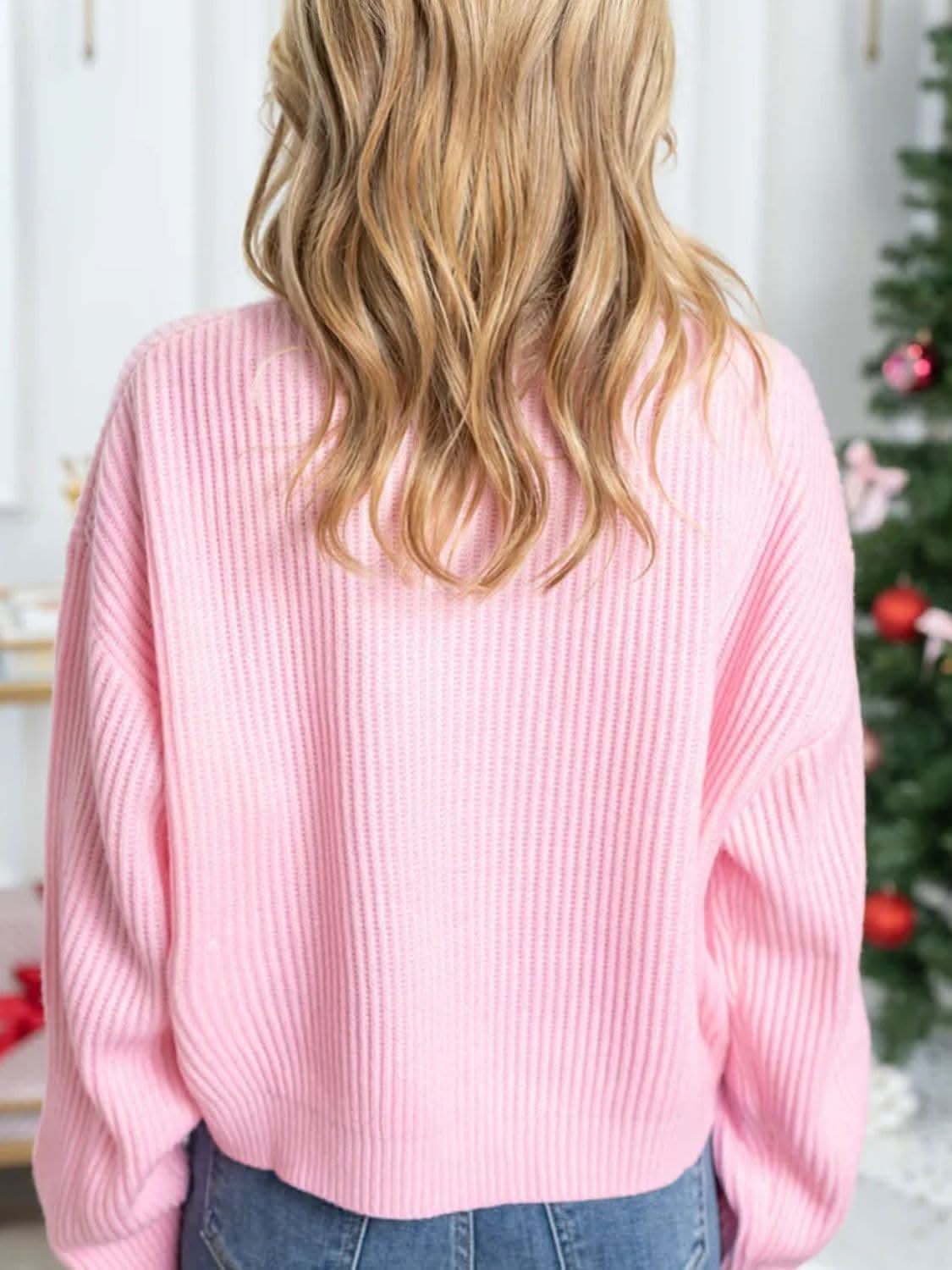 Cozy Christmas Lettered Knit Sweater - Love Salve