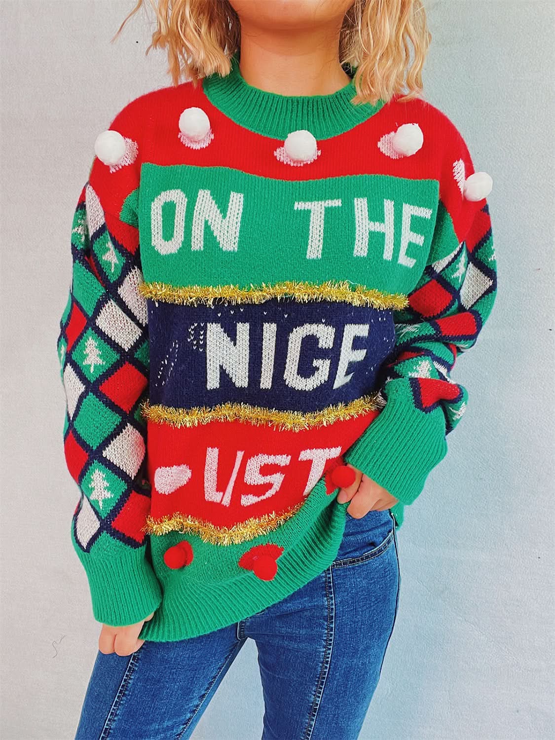 Chic pom-pom knit pullover top - Love Salve