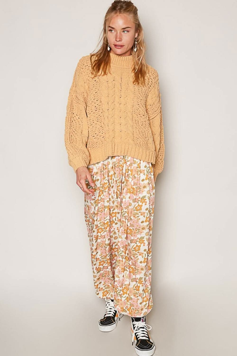 Cozy chenille cable knit sweater - Love Salve