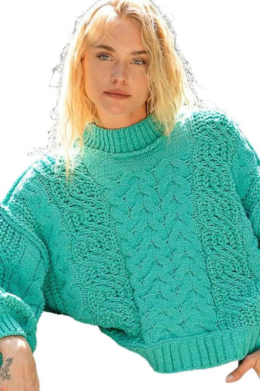 Cozy chenille mock neck sweater - Love Salve