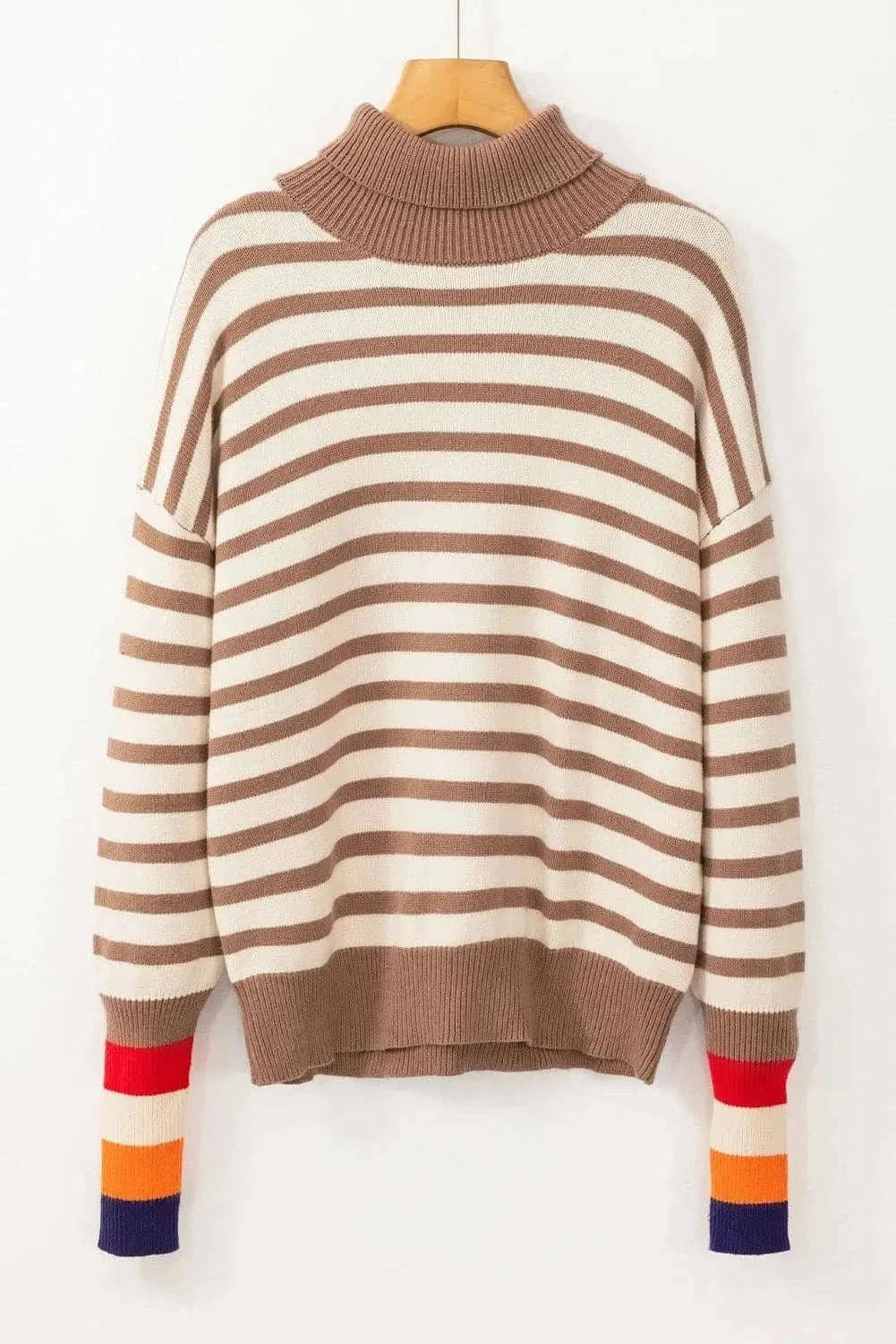 Chic striped turtleneck sweater - Love Salve