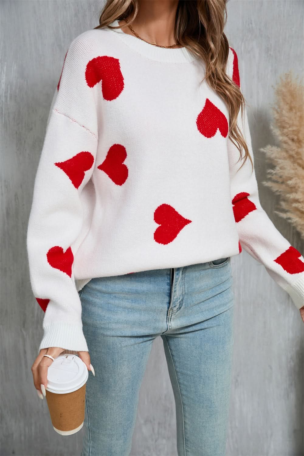 Cozy angel wings drop shoulder sweater - Love Salve