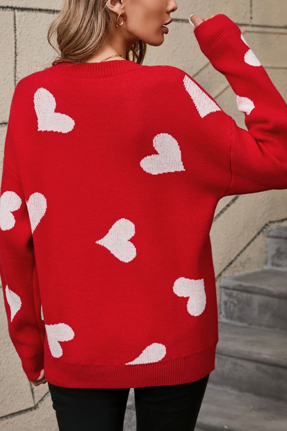 Cozy angel wings drop shoulder sweater - Love Salve