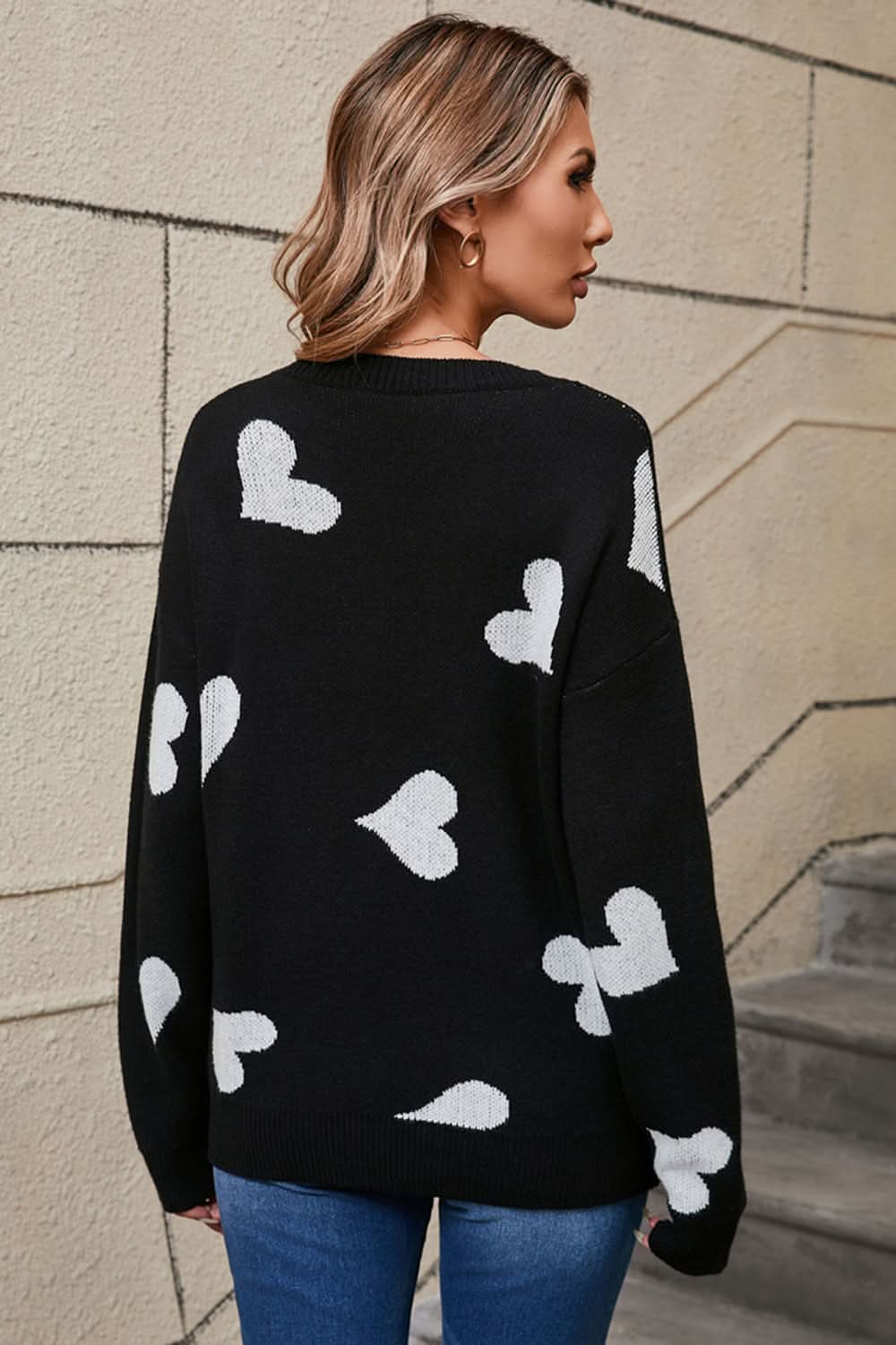 Cozy angel wings drop shoulder sweater - Love Salve