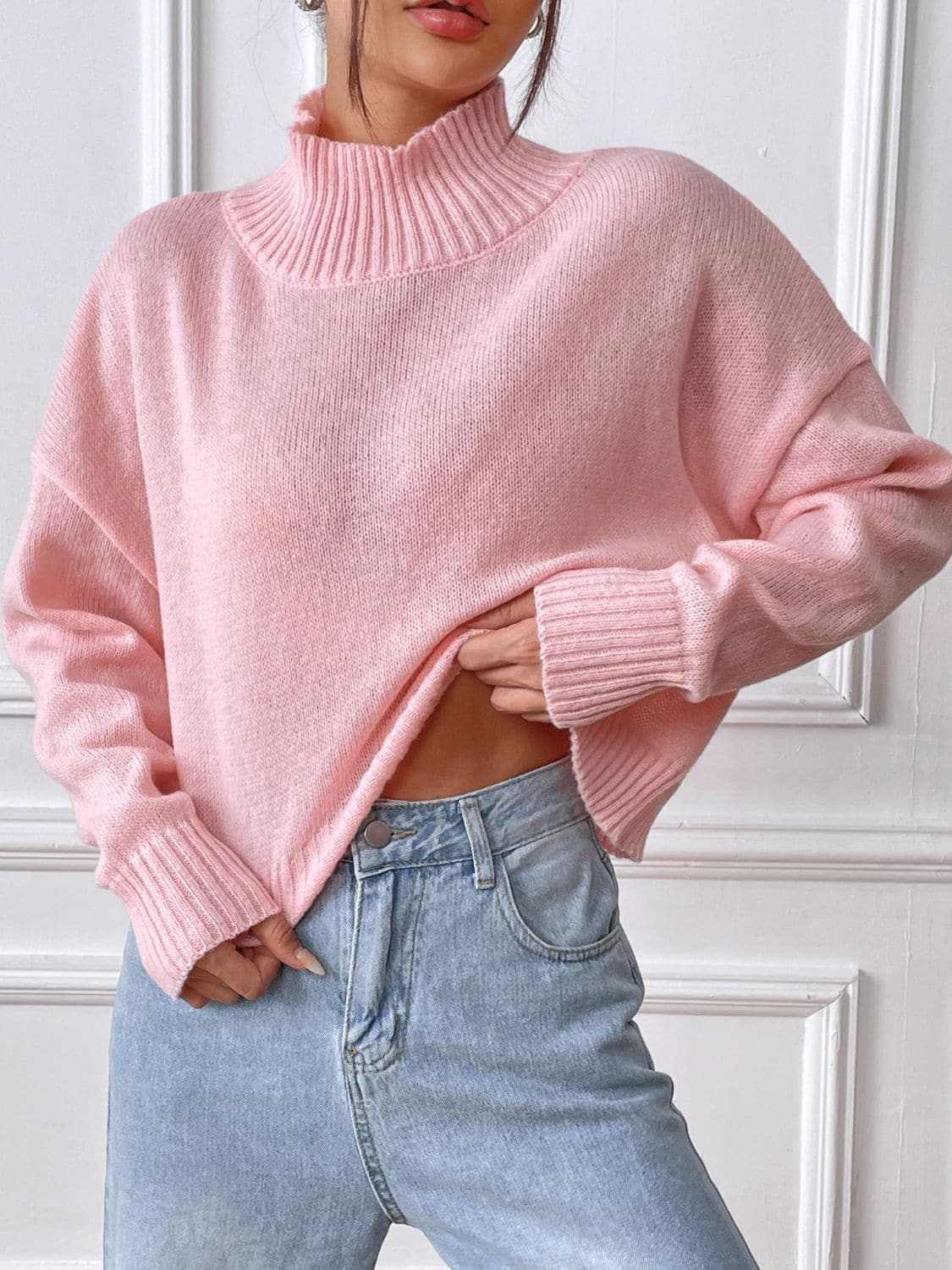 Cozy knit turtleneck top - s-xl - Love Salve