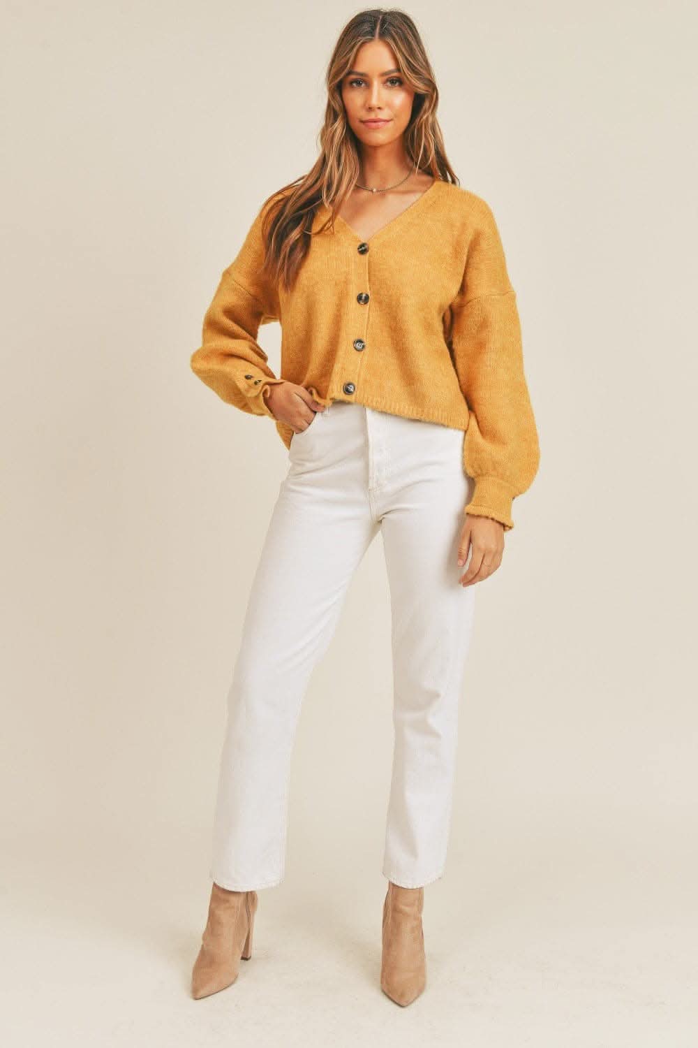 Cozy long sleeve cardigan for stylish layering - Love Salve