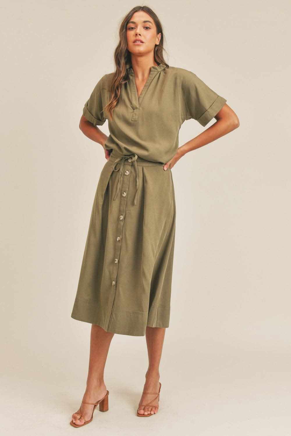 Chic midi skirt set with top - Love Salve