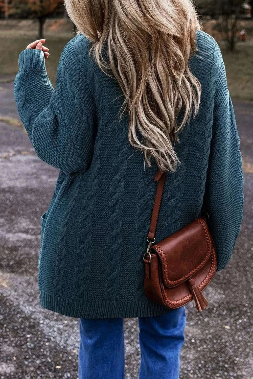 Cozy cable-knit cardigan with pockets - Love Salve