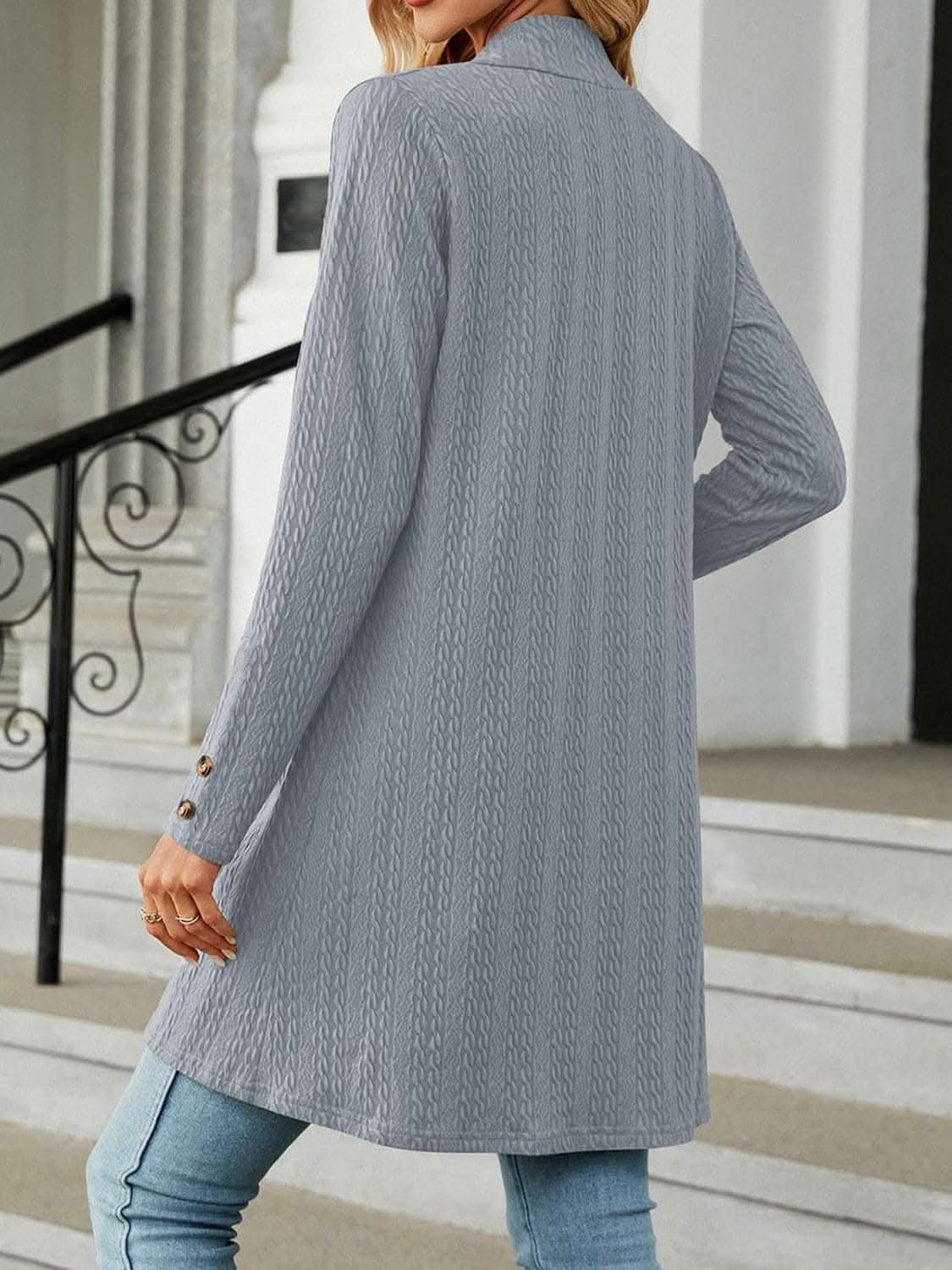 Chic long sleeve cardigan with buttons - Love Salve
