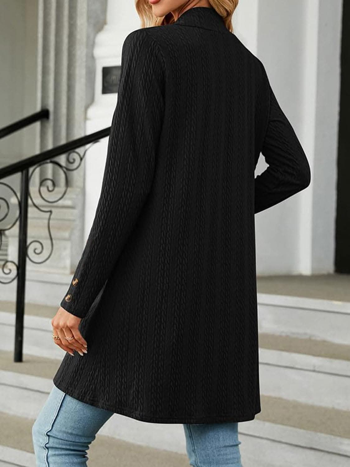 Chic long sleeve cardigan with buttons - Love Salve