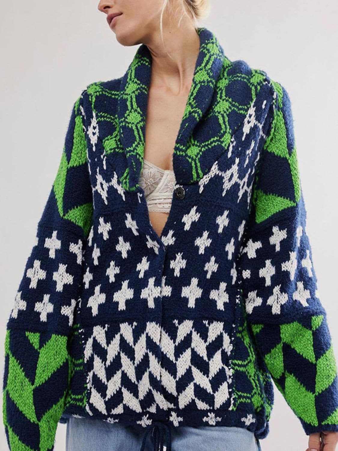Chic long sleeve button-up cardigan - Love Salve