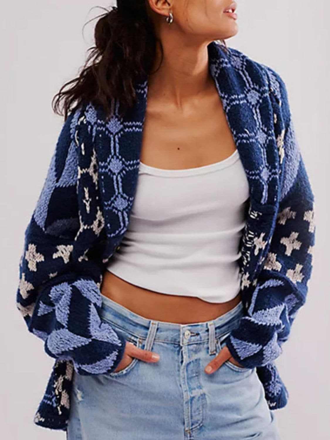 Chic long sleeve button-up cardigan - Love Salve
