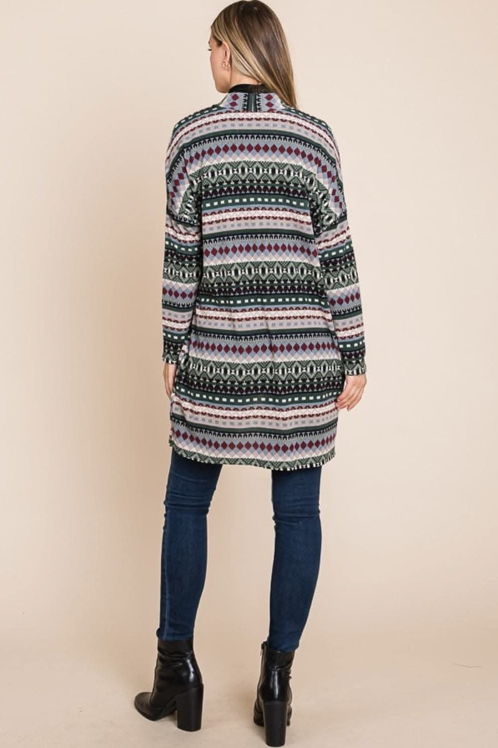 Chic geometric cardigan with pockets - Love Salve