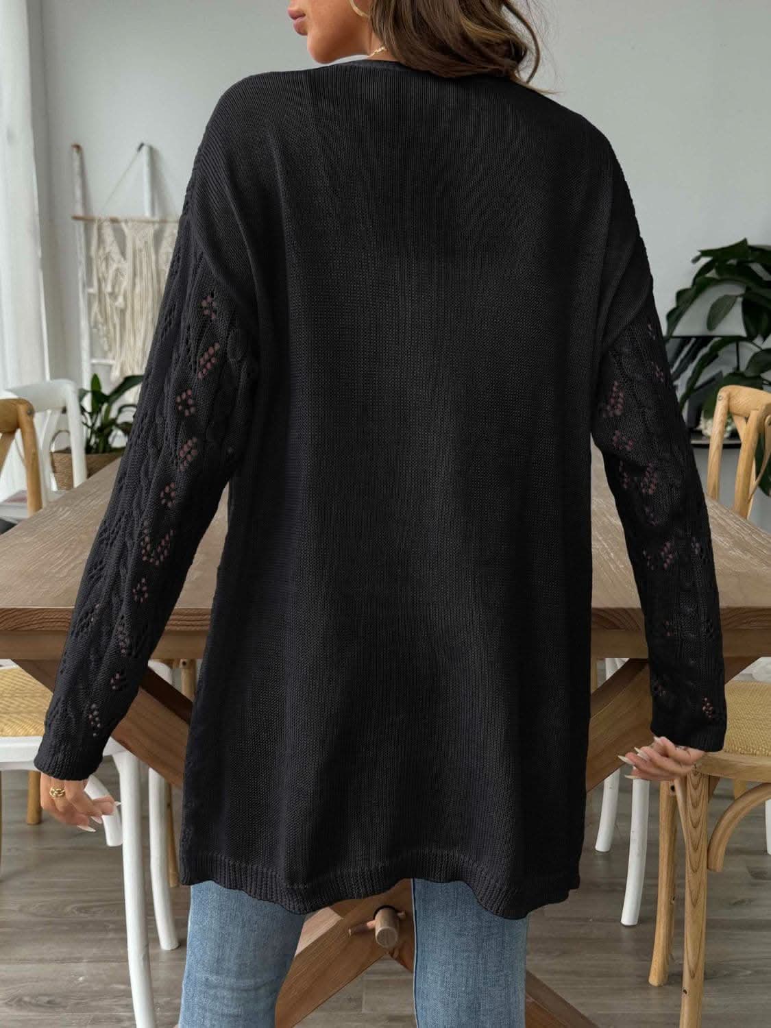 Chic long sleeve openwork cardigan - Love Salve