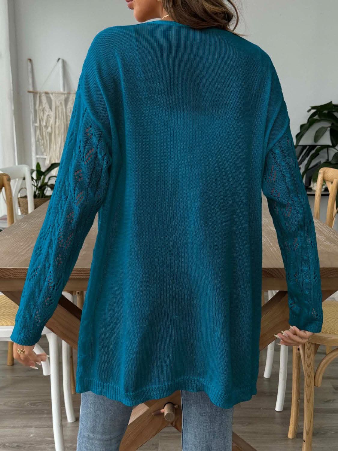 Chic long sleeve openwork cardigan - Love Salve