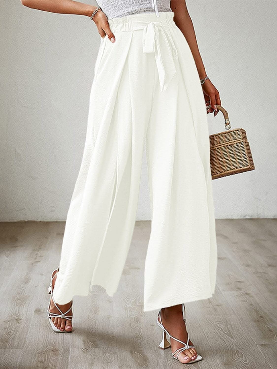 Chic tie-front wide-leg pants - Love Salve