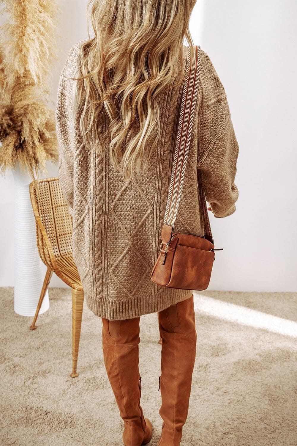 Cozy cable-knit sweater dress - Love Salve