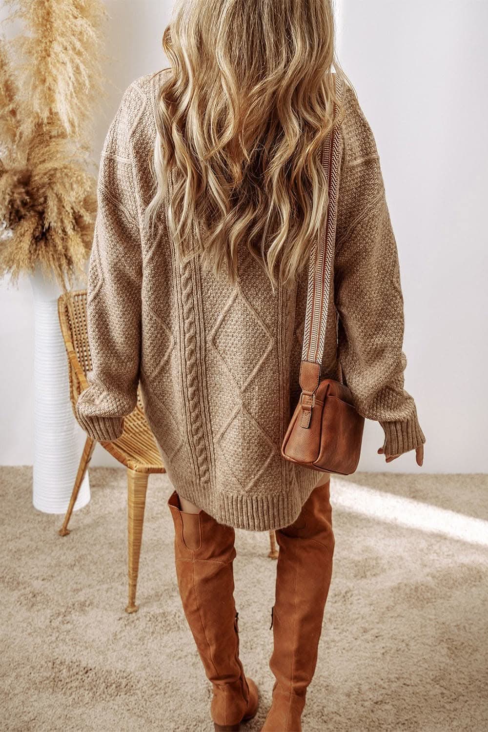 Cozy cable-knit sweater dress - Love Salve