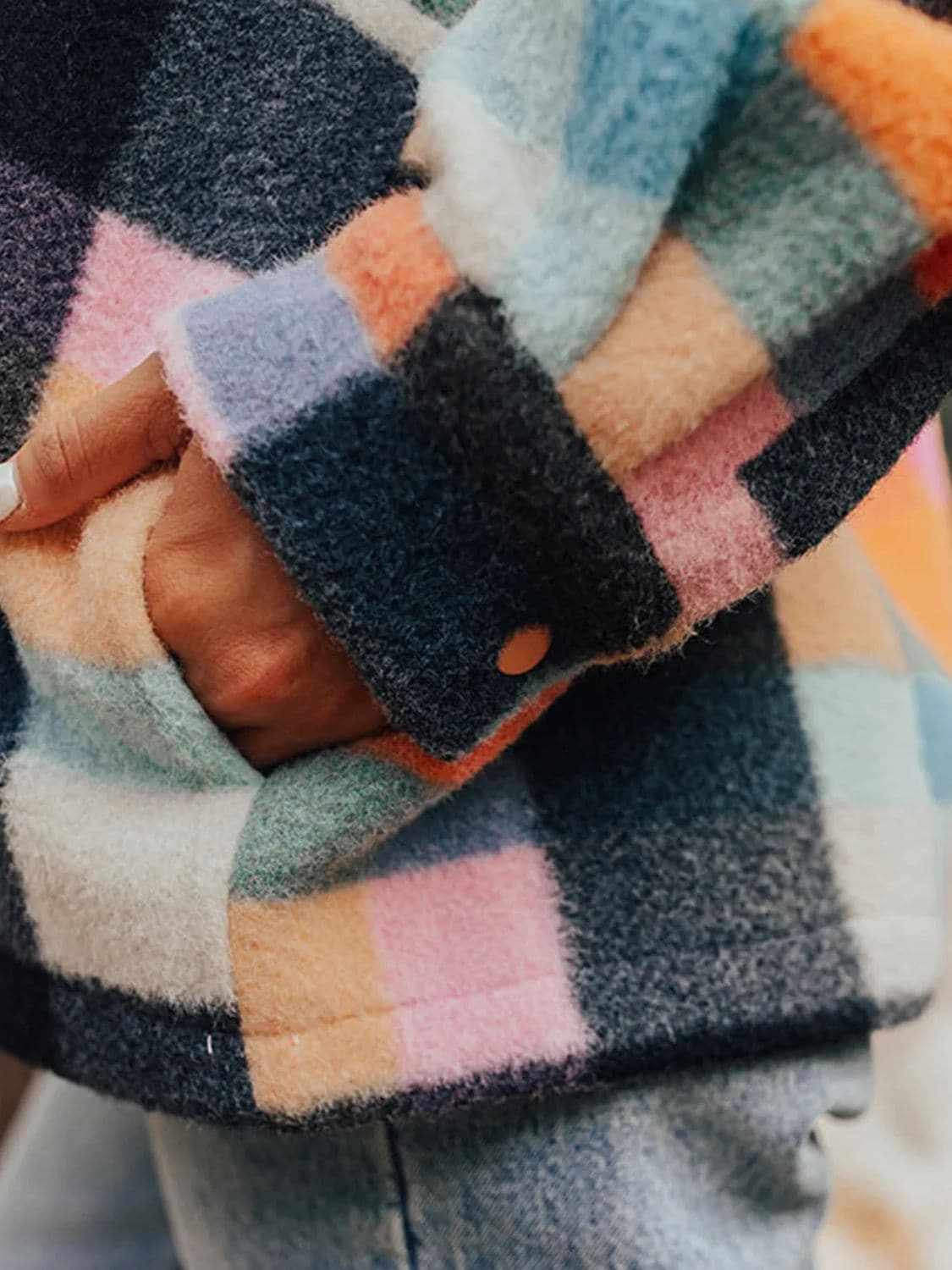 Color block half snap sweatshirt - Love Salve