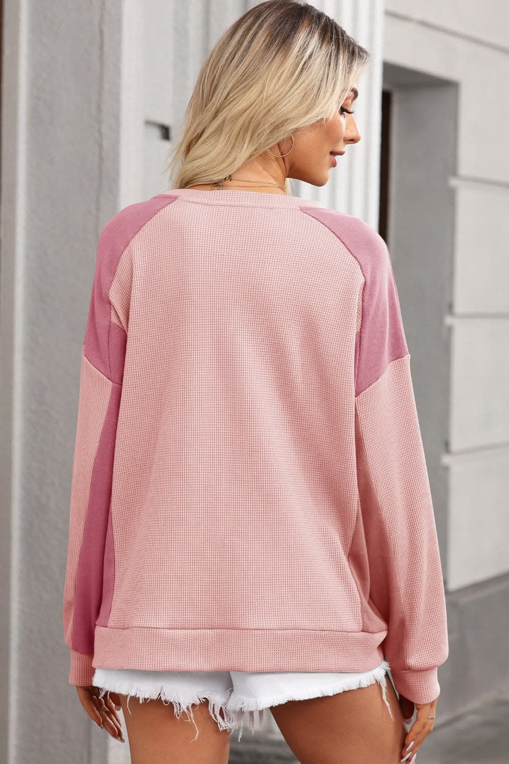 Stylish high-low long sleeve top - Love Salve