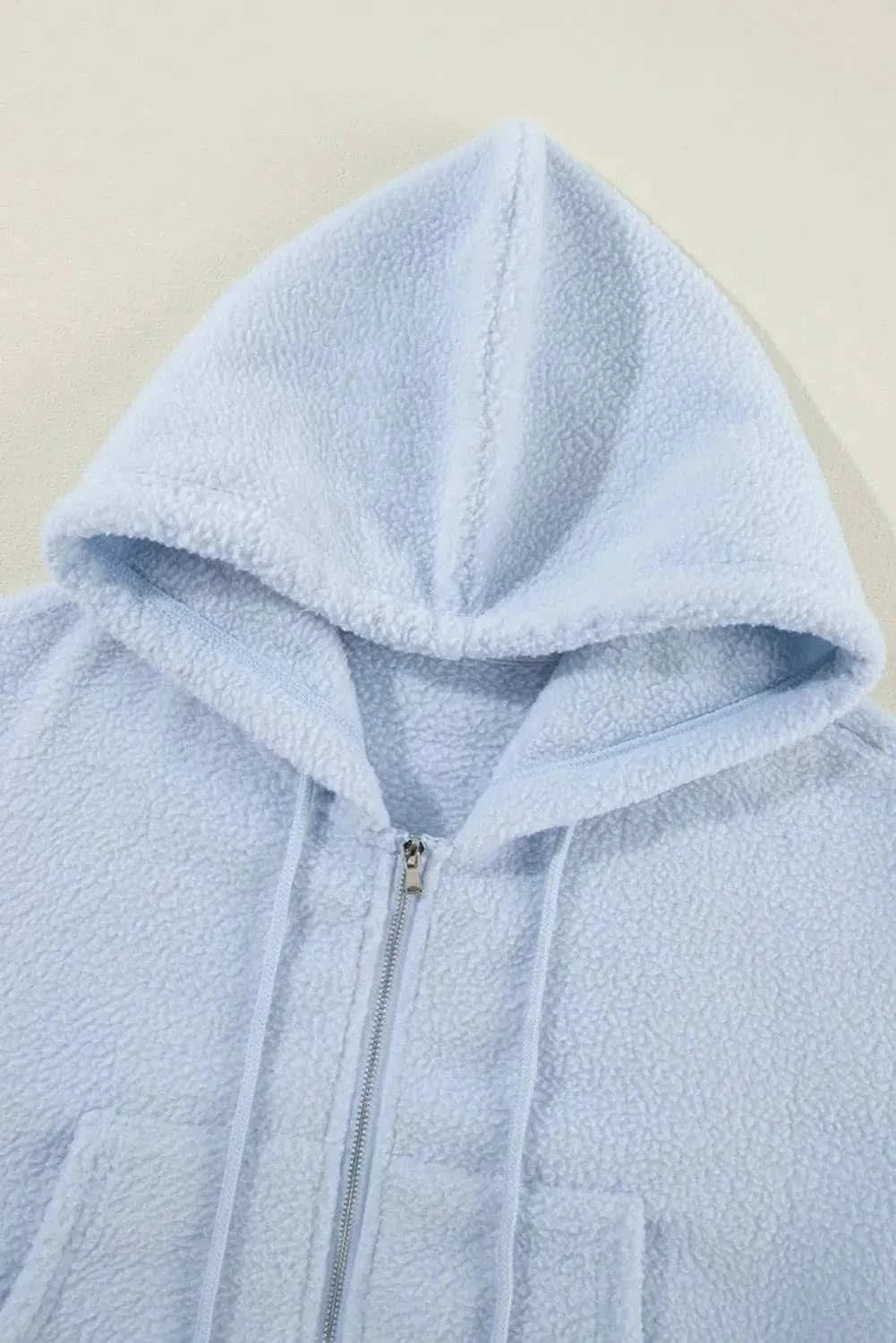 Sheer zip-up hoodie with pockets - Love Salve