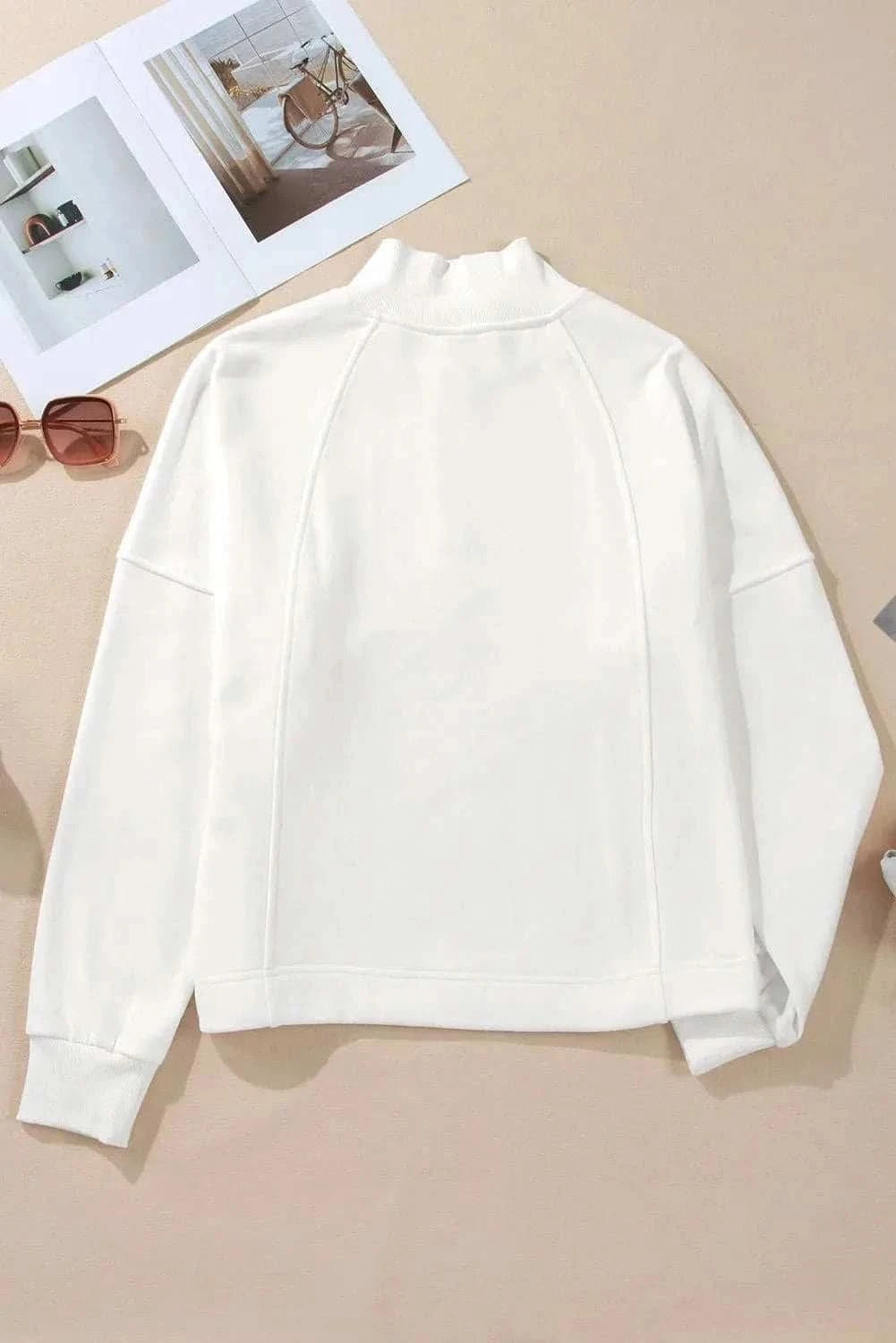 Cozy half-zip pullover sweatshirt - Love Salve