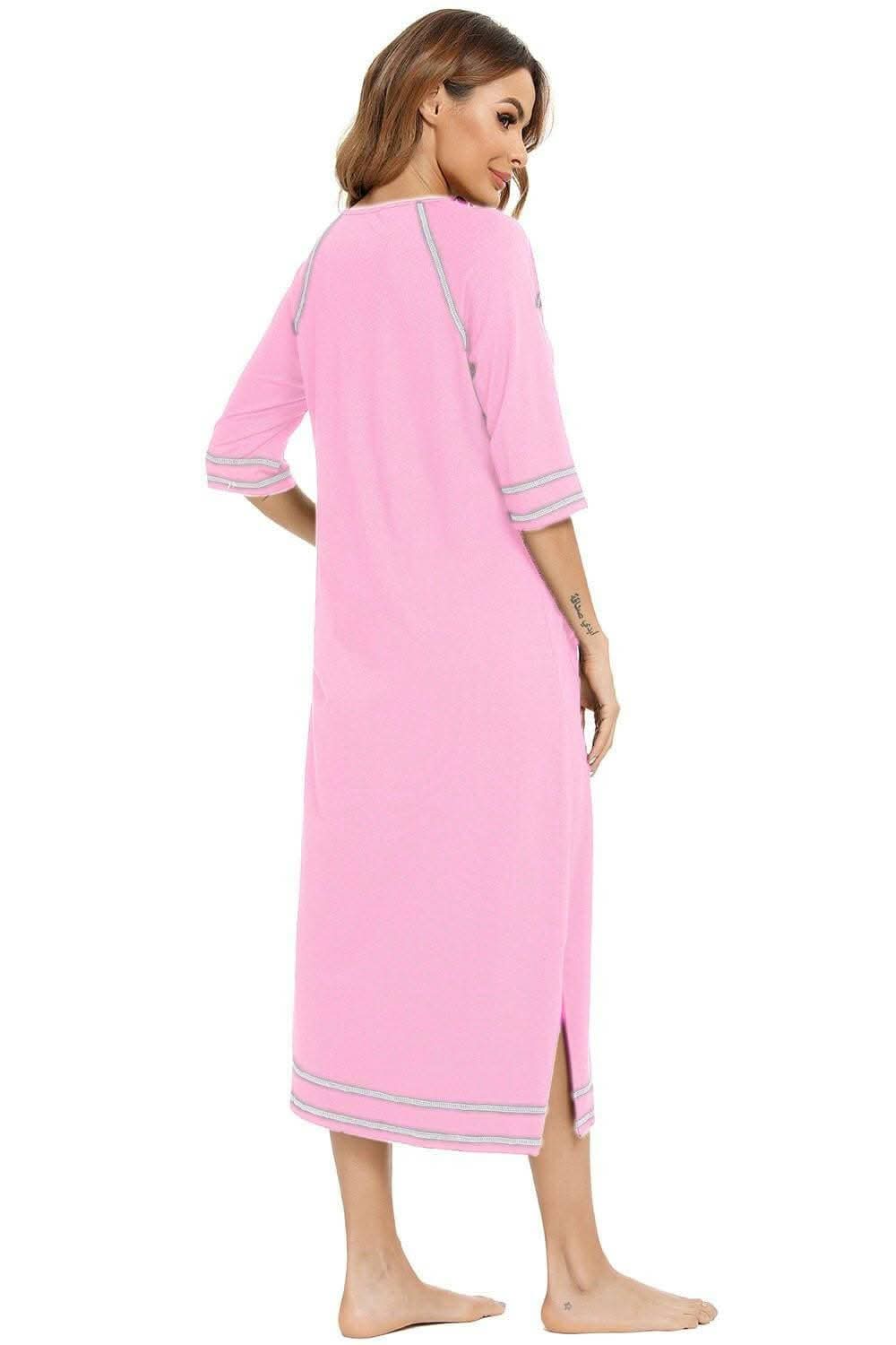 Elegant zip night dress with pockets - Love Salve