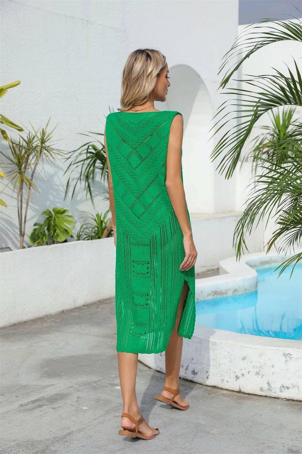 Sheer v-neck beach cover-up - Love Salve