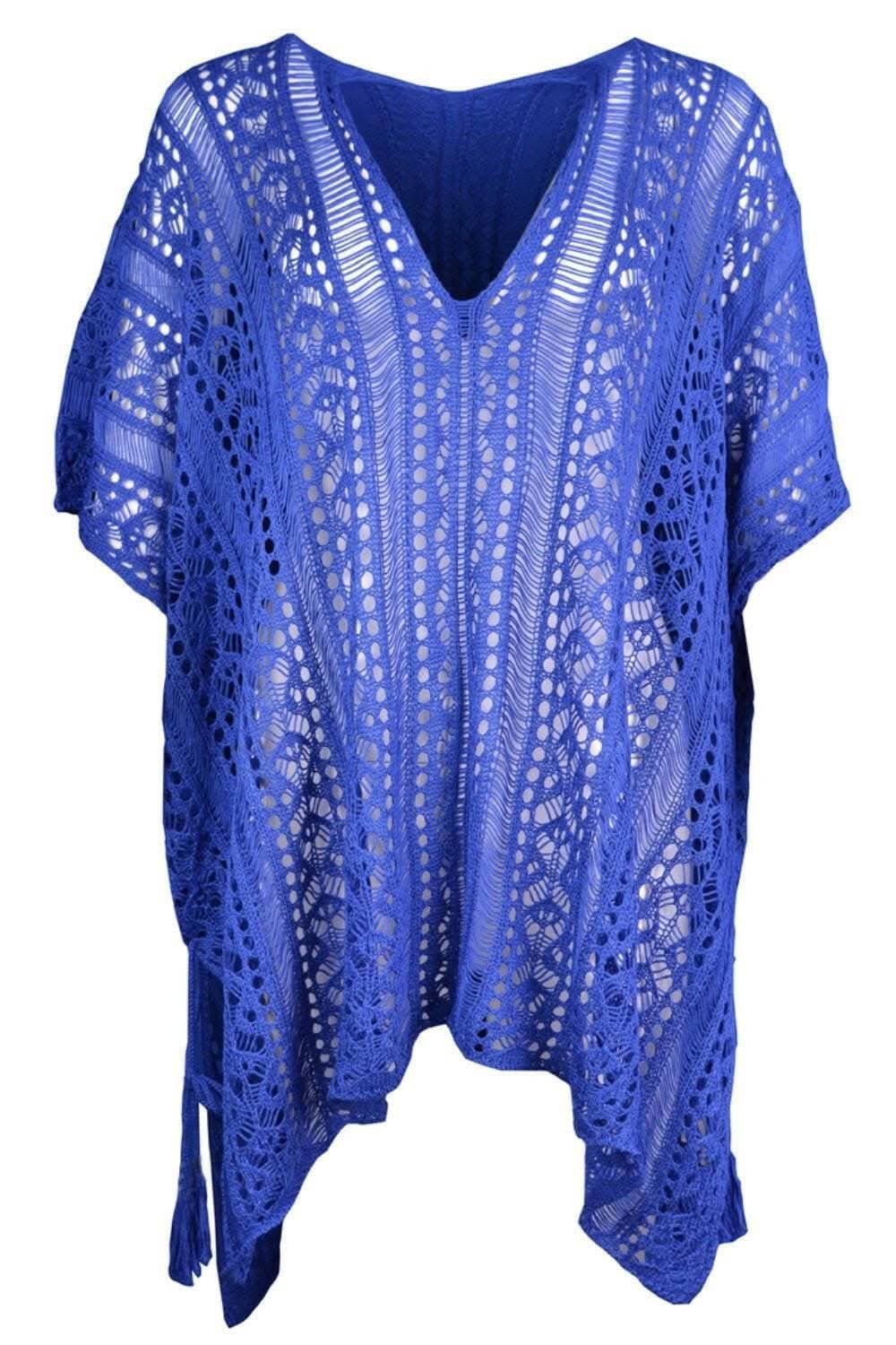 Chic sheer v-neck cover-up with tassels - Love Salve