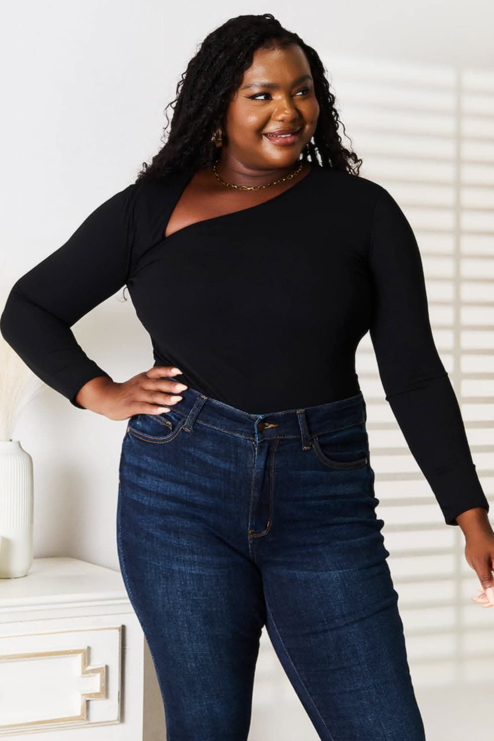 Basic Bae asymmetrical top - chic style - Love Salve