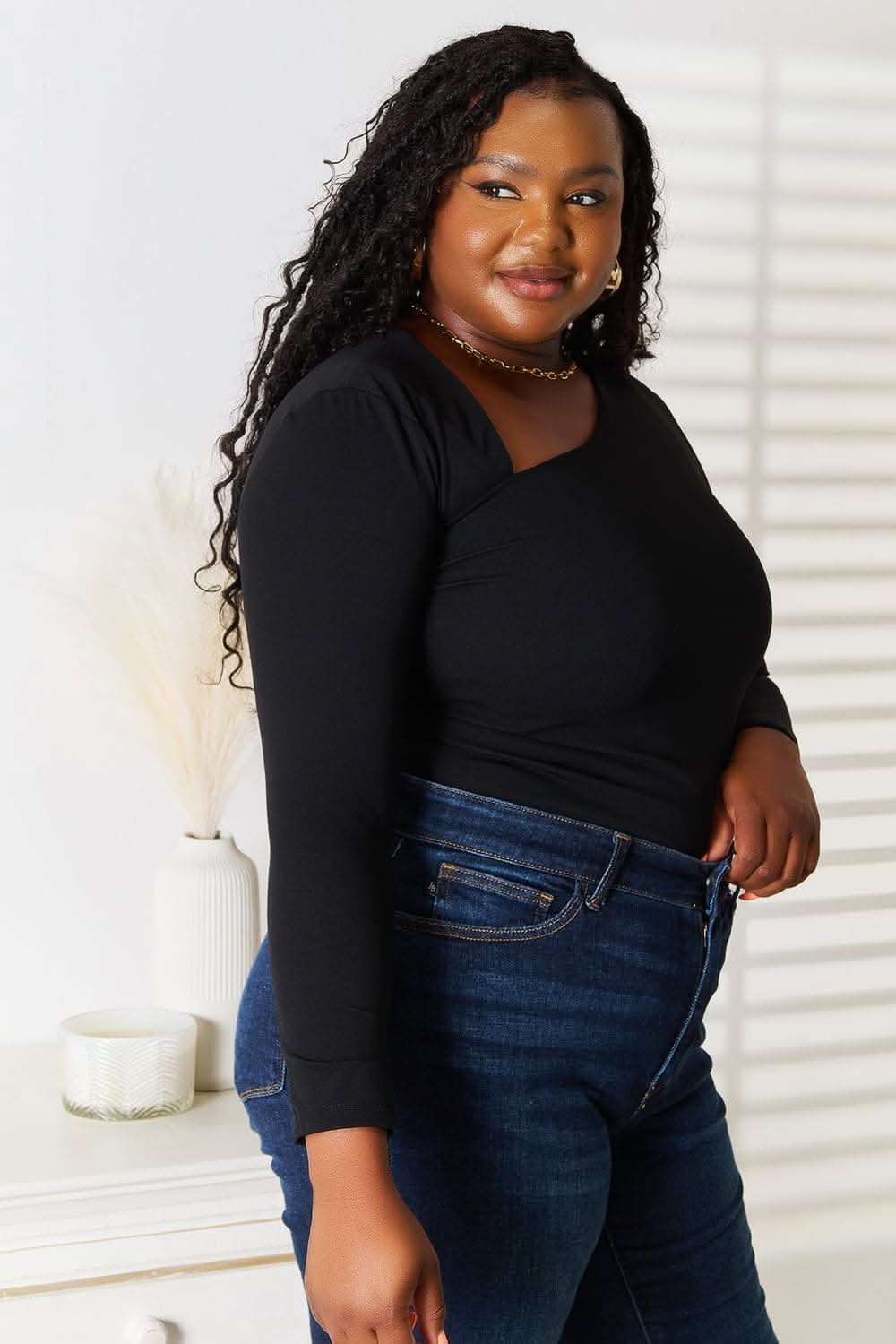 Basic Bae asymmetrical top - chic style - Love Salve