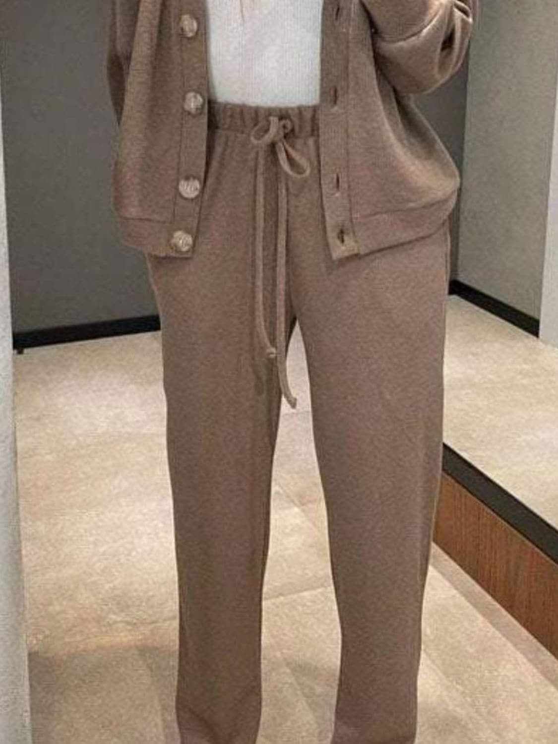 Chic button-up shirt & pants set - Love Salve