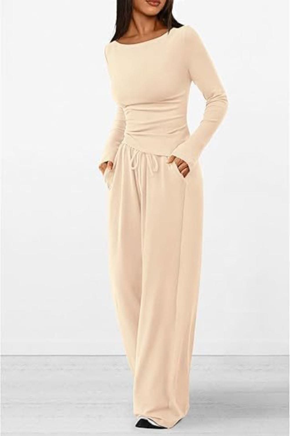 Cozy two-piece lounge set with pockets - Love Salve
