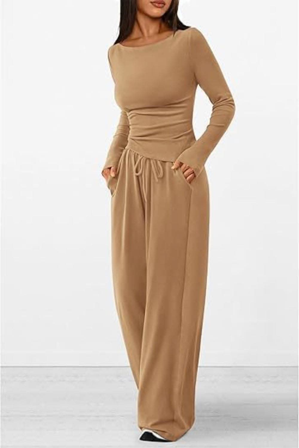 Cozy two-piece lounge set with pockets - Love Salve