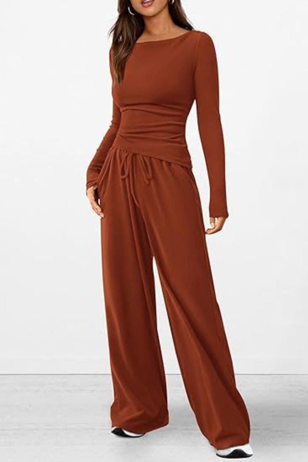 Cozy two-piece lounge set with pockets - Love Salve
