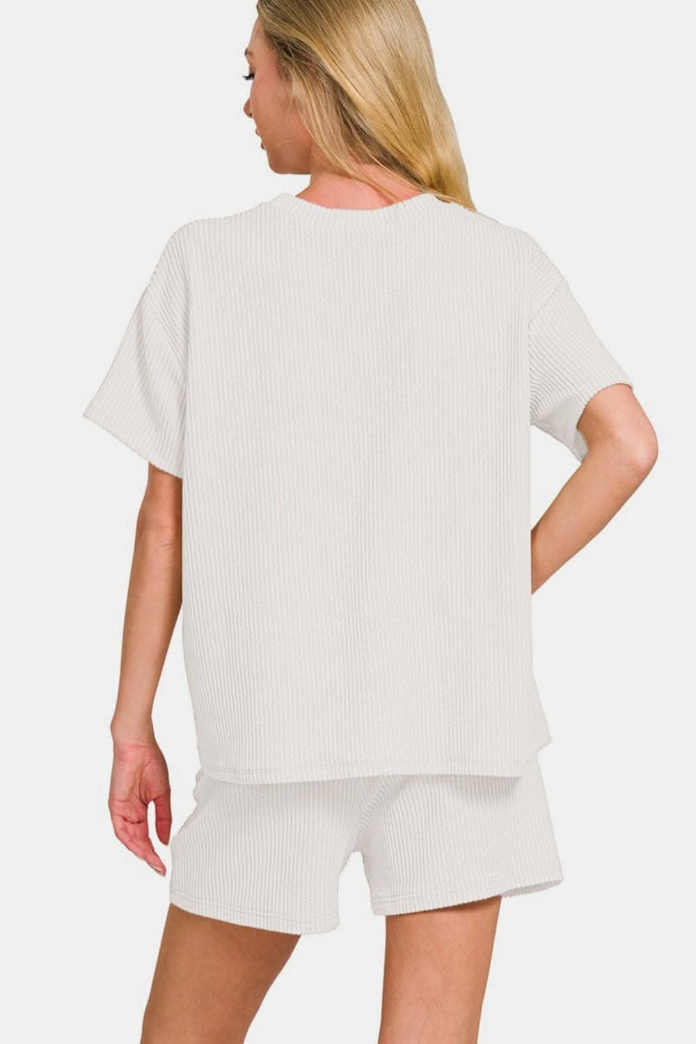 Zenana ribbed t-shirt and shorts set - Love Salve