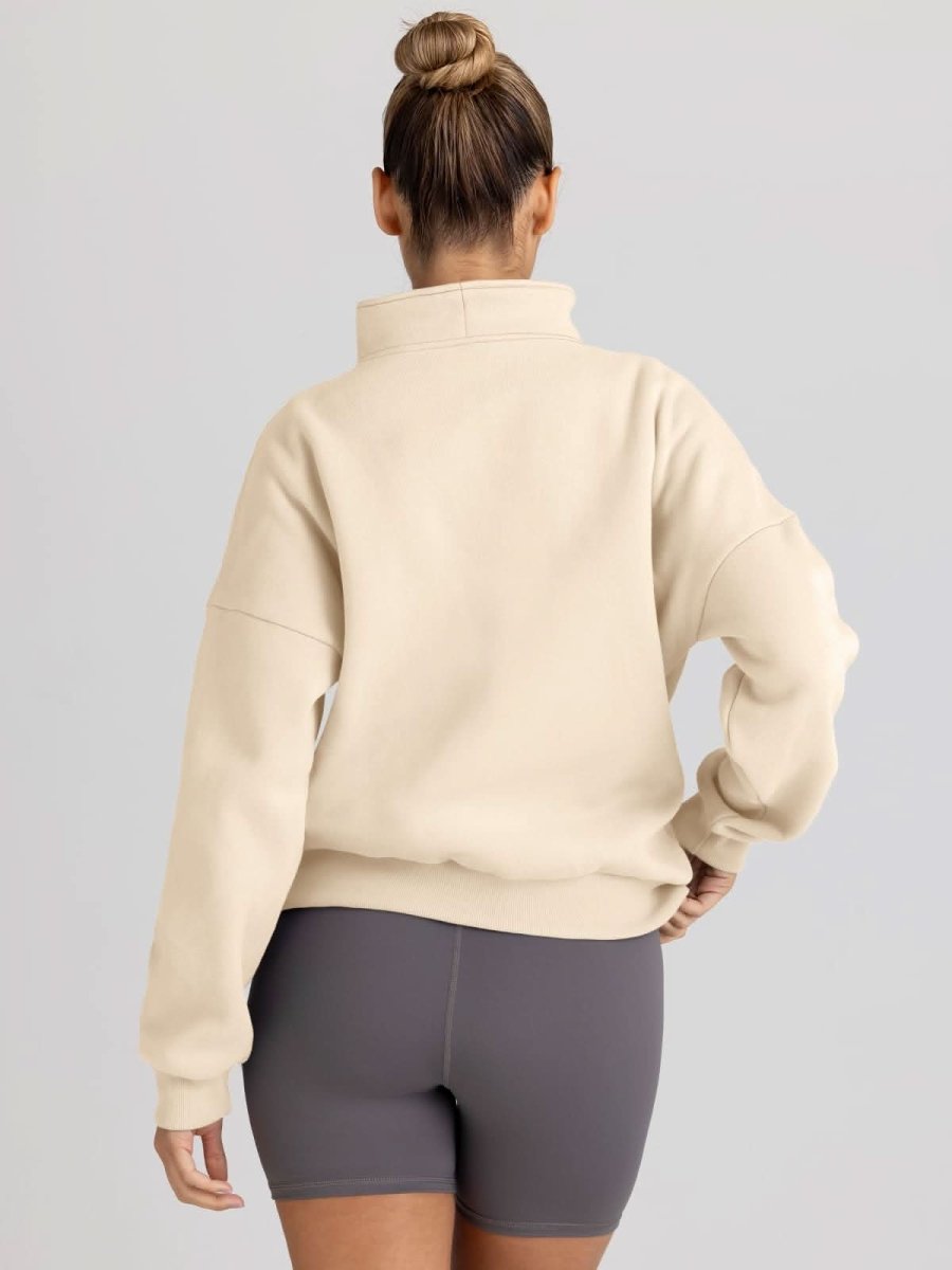 Trendy Queen Sweatshirts Half Zip Pullover Quarter Zip Oversized Hoodies Sweaters Comfy Fall Outfits 2024 Y2K Winter Clothes - Love Salve