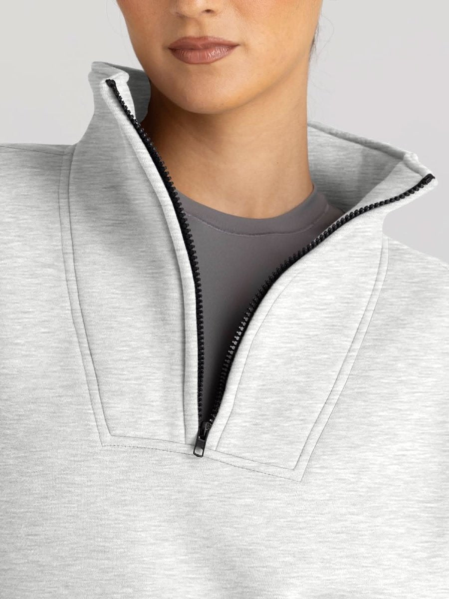 Trendy Queen Sweatshirts Half Zip Pullover Quarter Zip Oversized Hoodies Sweaters Comfy Fall Outfits 2024 Y2K Winter Clothes - Love Salve