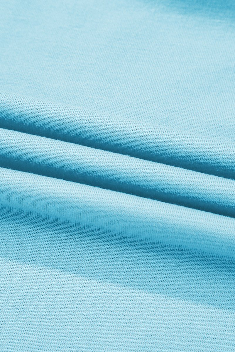 Turquoise Colorblock Edge Drop Shoulder T Shirt and Skort Set - Love Salve