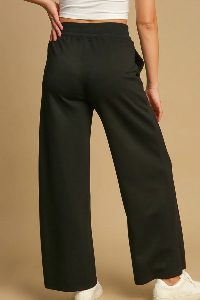 Umgee Drawstring Wide Leg Pants with Pockets for Women - Love Salve