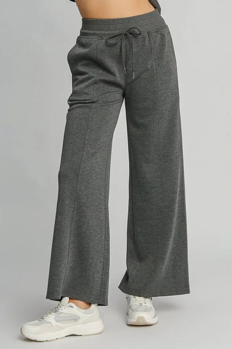 Umgee Full Size Drawstring Wide Leg Pants with Pockets - Love Salve