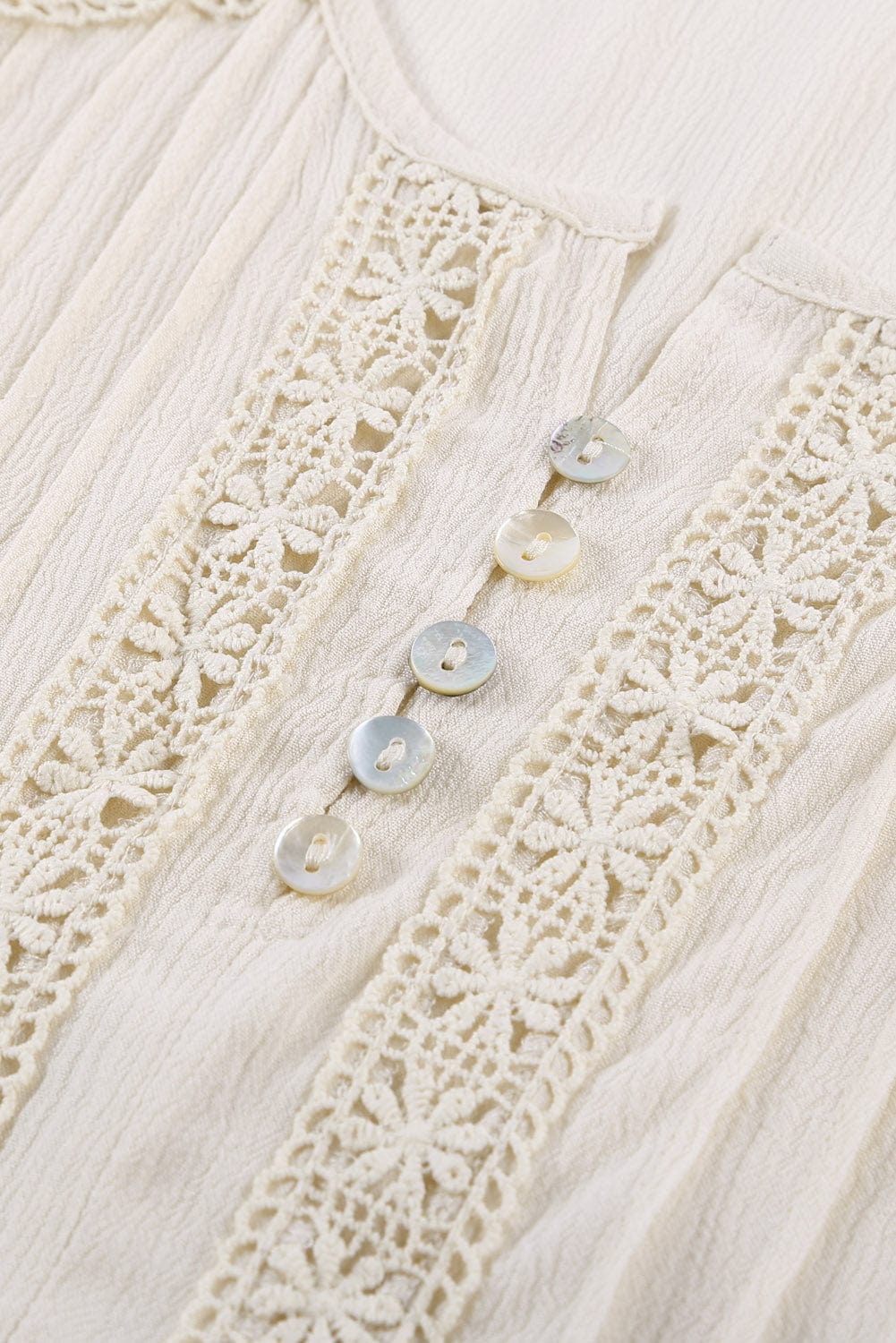 Eyelet Embroidered Button-Up Jumpsuit