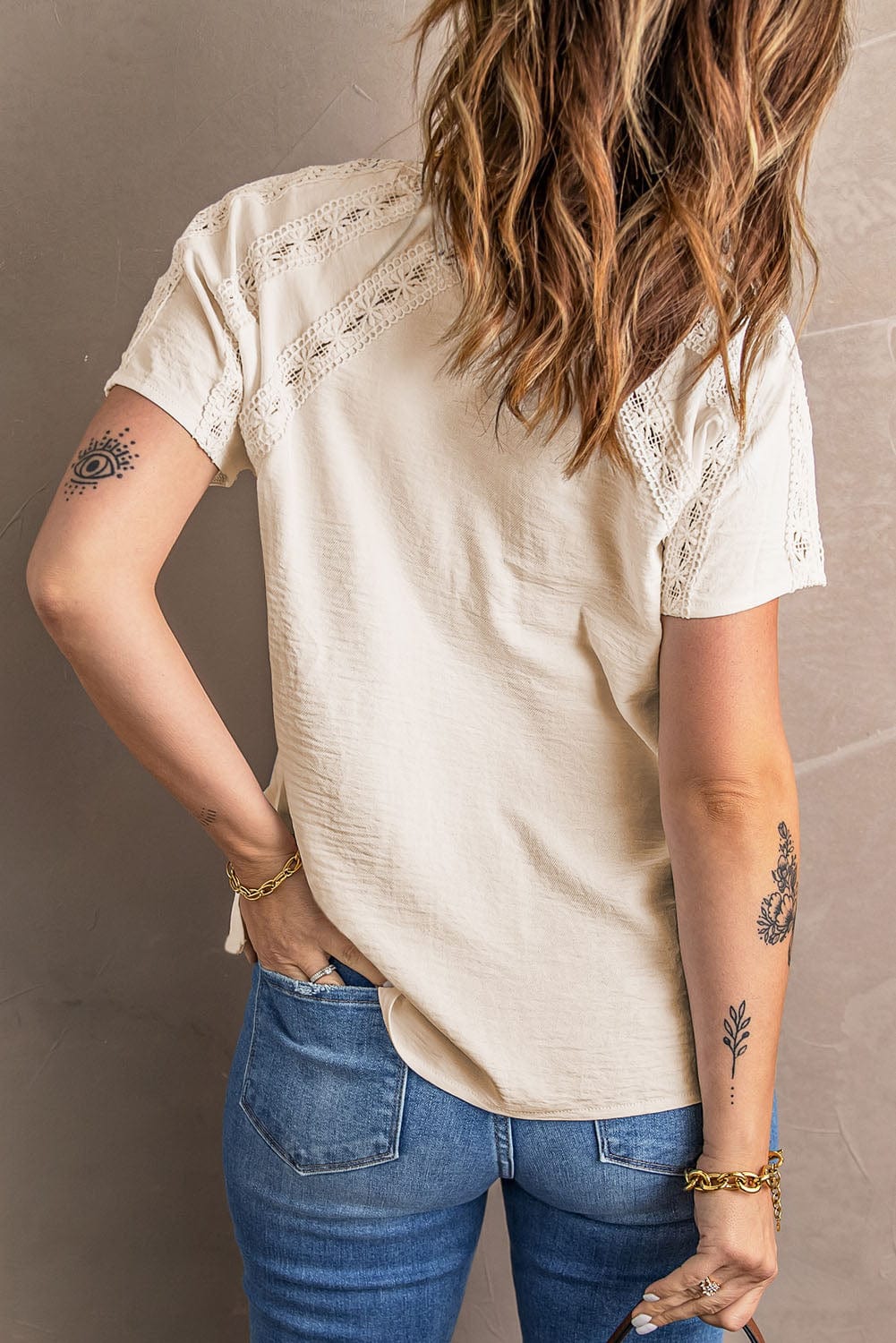 Eyelet Embroidered Button-Up Jumpsuit