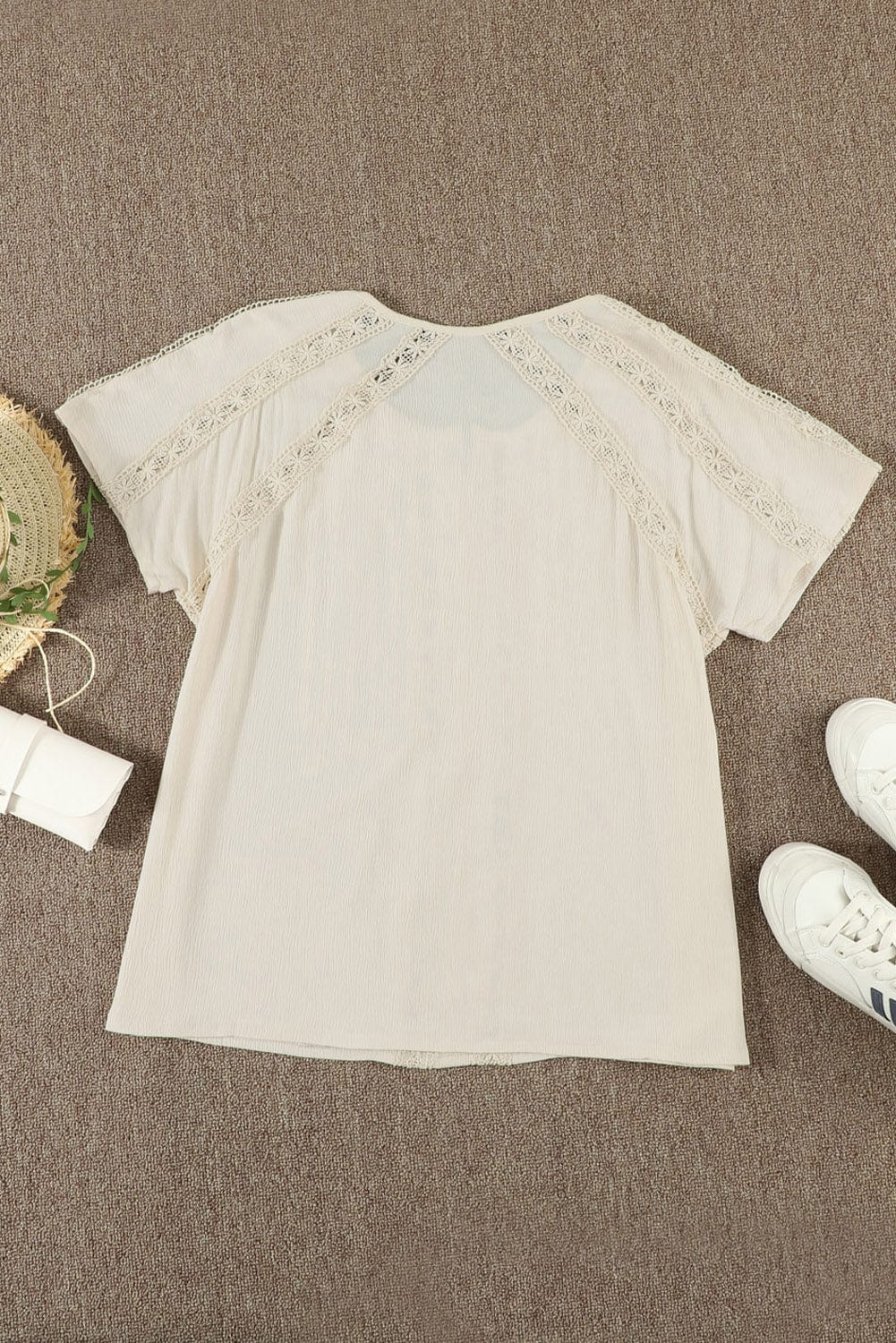 Eyelet Embroidered Button-Up Jumpsuit